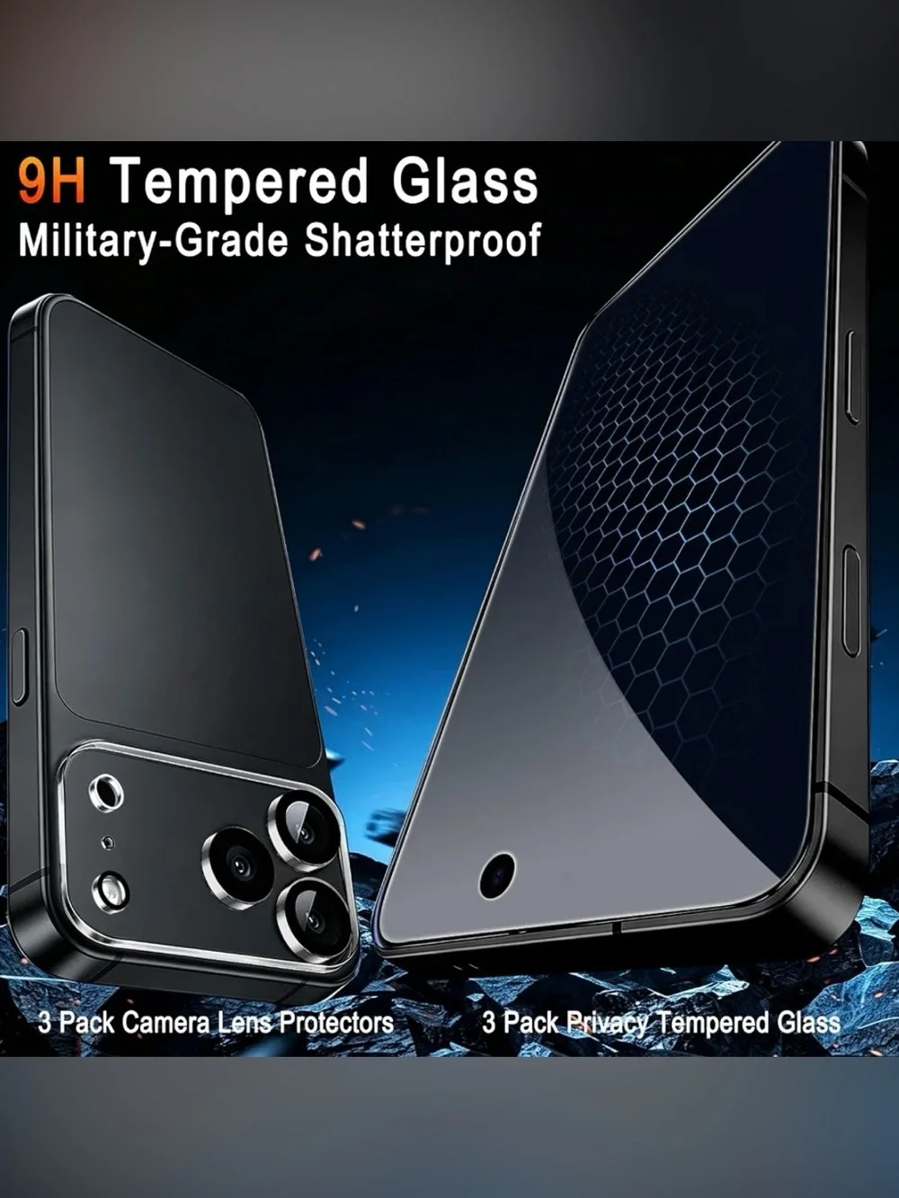 Privacy Screen Protector for iPhone 18 Pro, Tempered Glass, Case Friendly